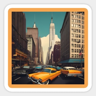 Retro New York city in 70s Sticker